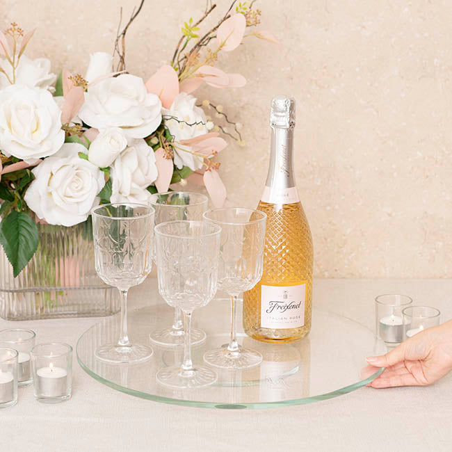 Crystal Lazy Susan Rotating Display Stand Clear (40cmDx3cmH)