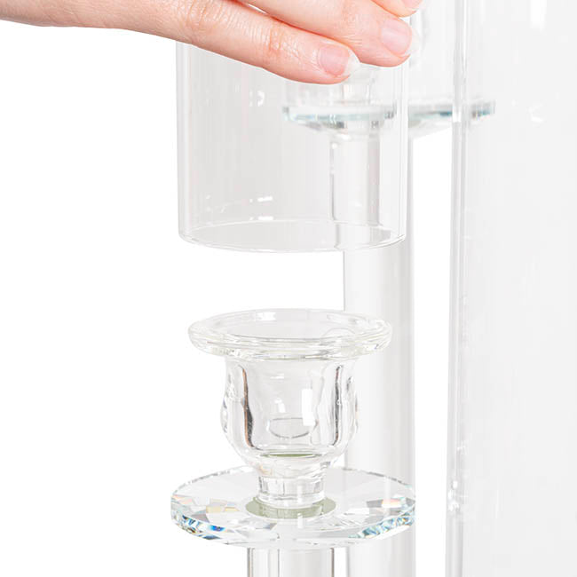 Candelabra Glass Hurricane Sleeve Pack 2 (6cmDx30cmH)