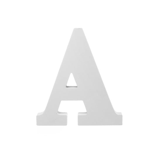 Single Wooden Letter "A" White (18cmH)