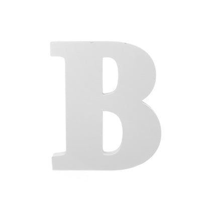 Single Wooden Letter "B" White (18cmH)