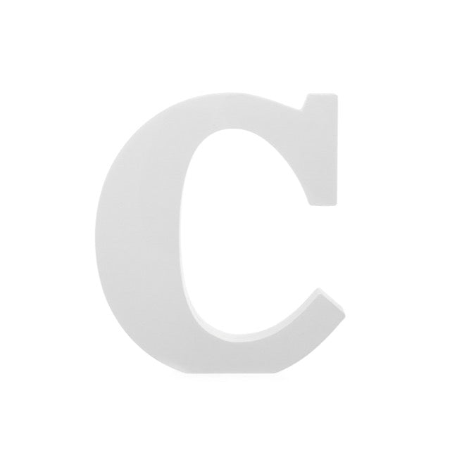 Single Wooden Letter "C" White (18cmH)