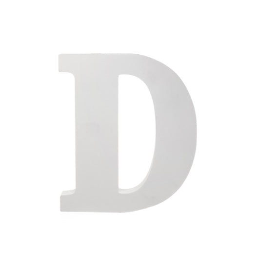 Single Wooden Letter "D" White (18cmH)