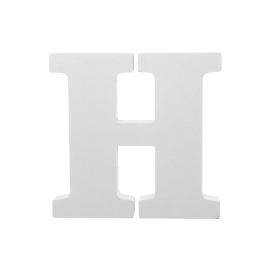 Single Wooden Letter "H" White (18cmH)