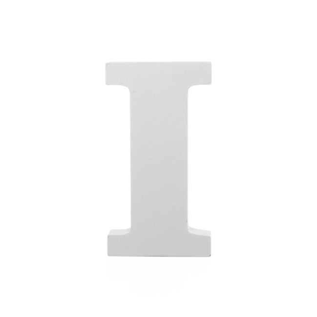 Single Wooden Letter "I" White (18cmH)