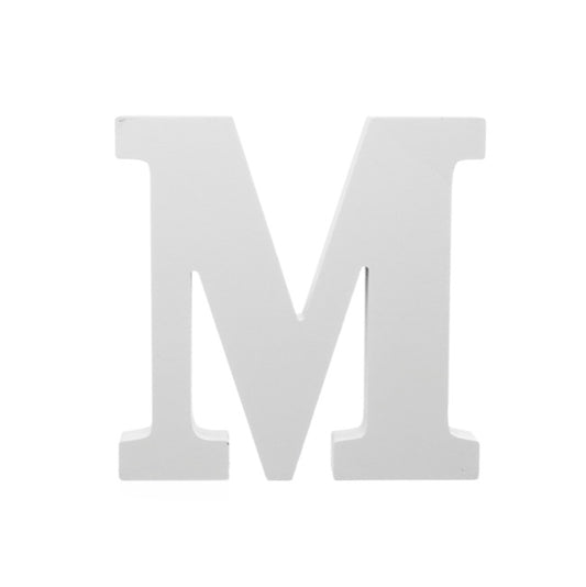 Single Wooden Letter "M" White (18cmH)