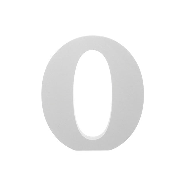Single Wooden Letter "O" White (18cmH)