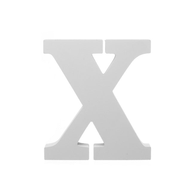 Single Wooden Letter "X" White (18cmH)