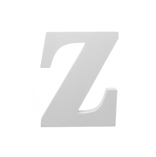 Single Wooden Letter "Z" White (18cmH)