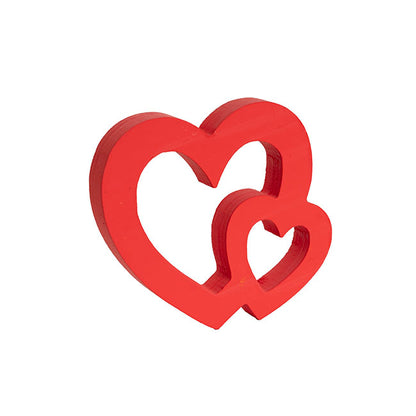 Wooden Love Heart Matte Red (18cmH)