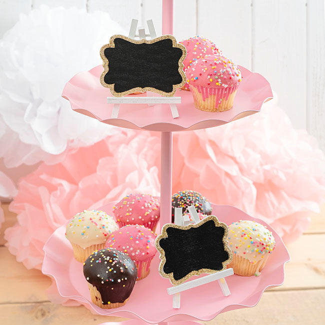 Mini Chalkboard Glitter Frame Gold Pack 6 (7x8cmH)