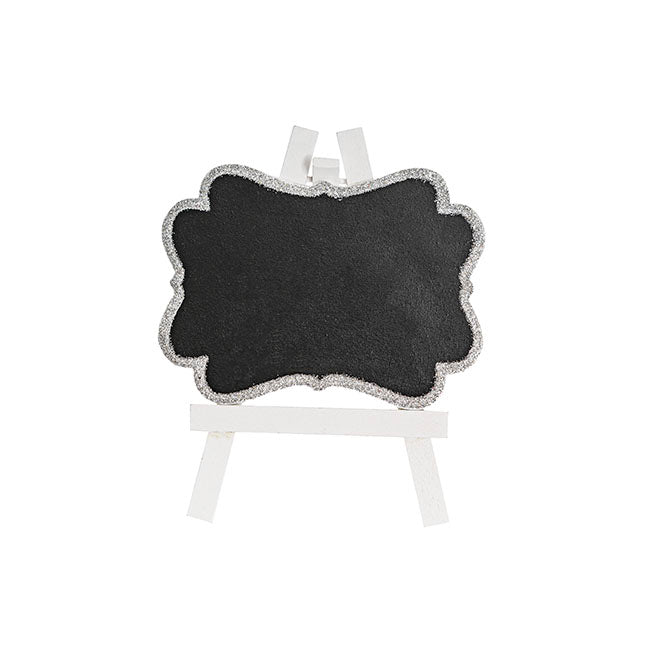 Mini Chalkboard Glitter Frame Silver Pack 2 (12.5x14.5cmH)