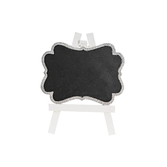 Mini Chalkboard Glitter Frame Silver Pack 2 (12.5x14.5cmH)