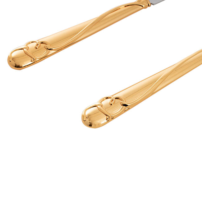 Heart Design Cake Knife Set Gold (23Wx340mmL & 73Wx275mmL)
