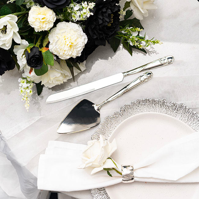 Heart Design Cake Knife Set (23Wx340mmL & 73Wx275mmL)