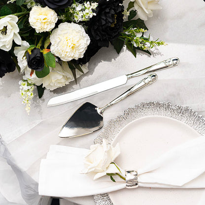 Heart Design Cake Knife Set (23Wx340mmL & 73Wx275mmL)