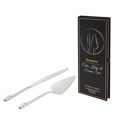 Heart Design Cake Knife Set (23Wx340mmL & 73Wx275mmL)