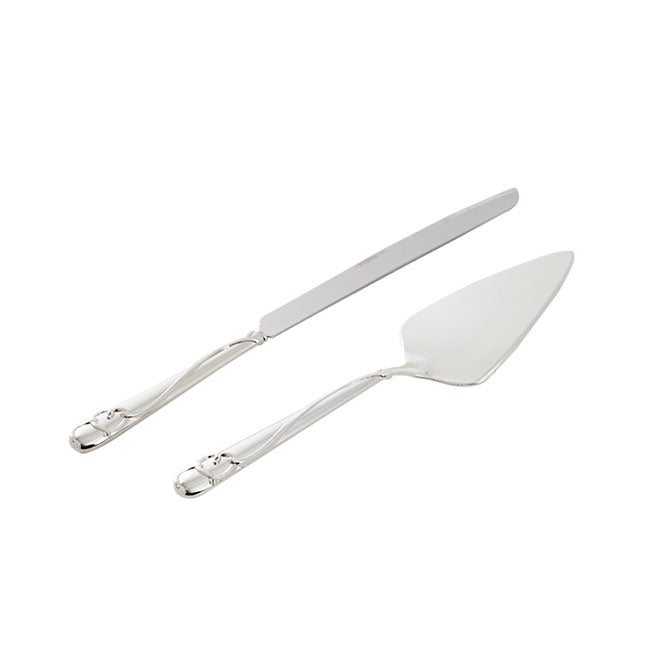 Heart Design Cake Knife Set (23Wx340mmL & 73Wx275mmL)