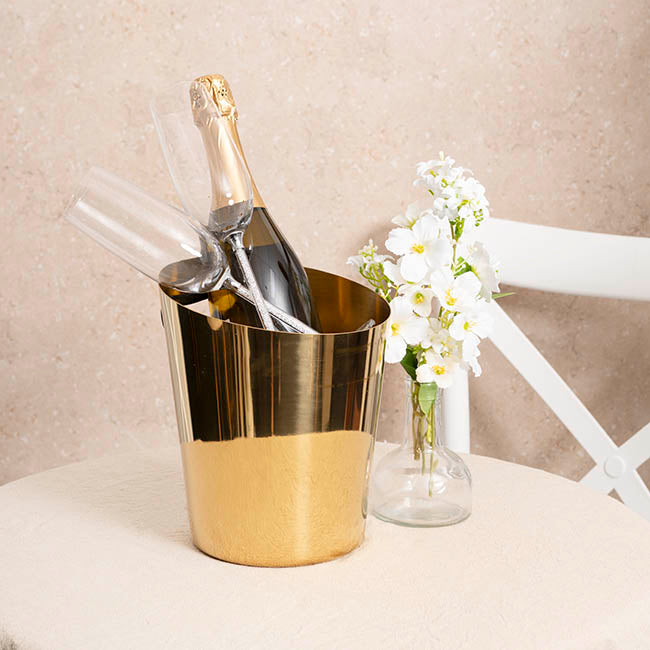Stainless Steel Ice Bucket w Handle 5L Gold(18x13.5x21.5cmH)