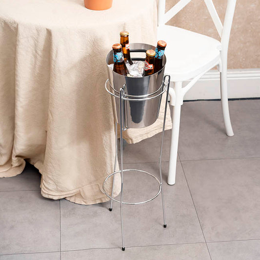 Stainless Steel Wine Bucket Stand Silver (18cmDx63cmH)