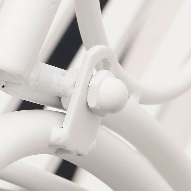 Two Seater Classic Metal Garden Bench White (132x46x89cmH)