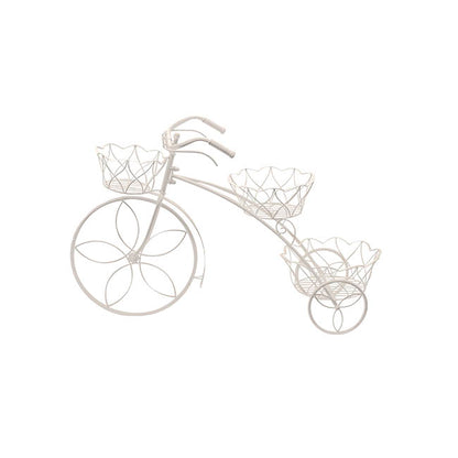 Decorative Bicycle Planter Shelf Display Stand White (62cmH)