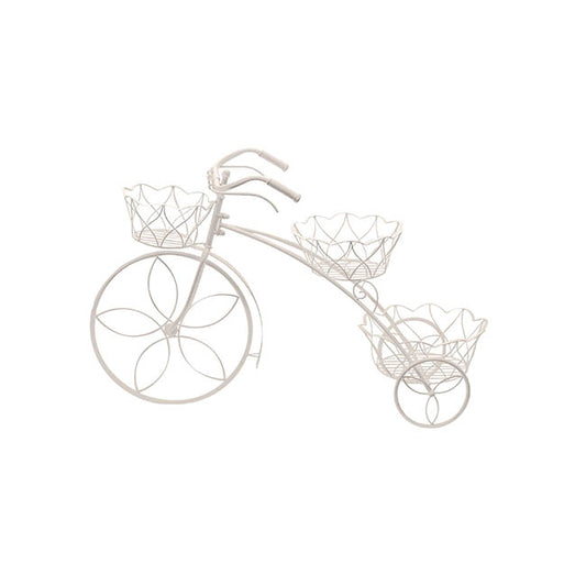 Decorative Bicycle Planter Shelf Display Stand White (62cmH)
