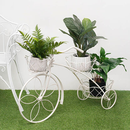 Decorative Bicycle Planter Shelf Display Stand White (62cmH)
