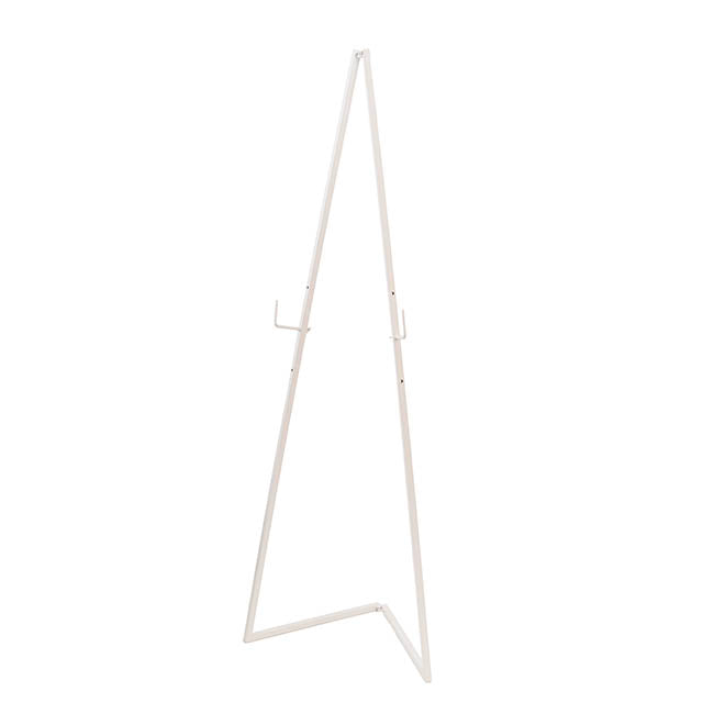 Metal Easel Triangular Foldable White (51x38x142cmH)