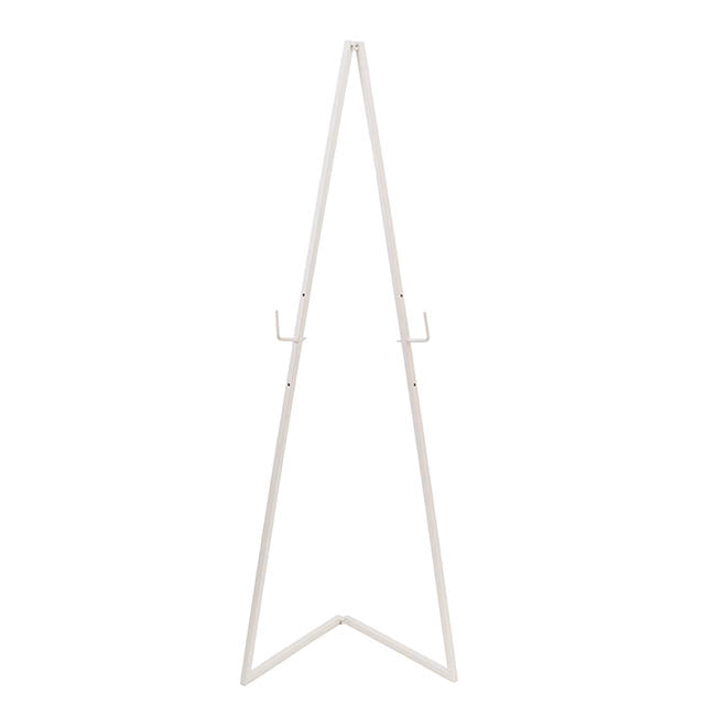 Metal Easel Triangular Foldable White (51x38x142cmH)