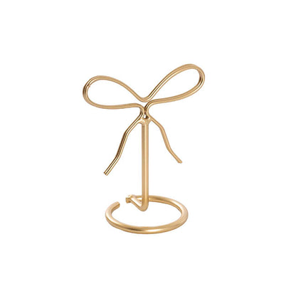 Bow Place Card Holders Pack 2 Gold (11cmH)