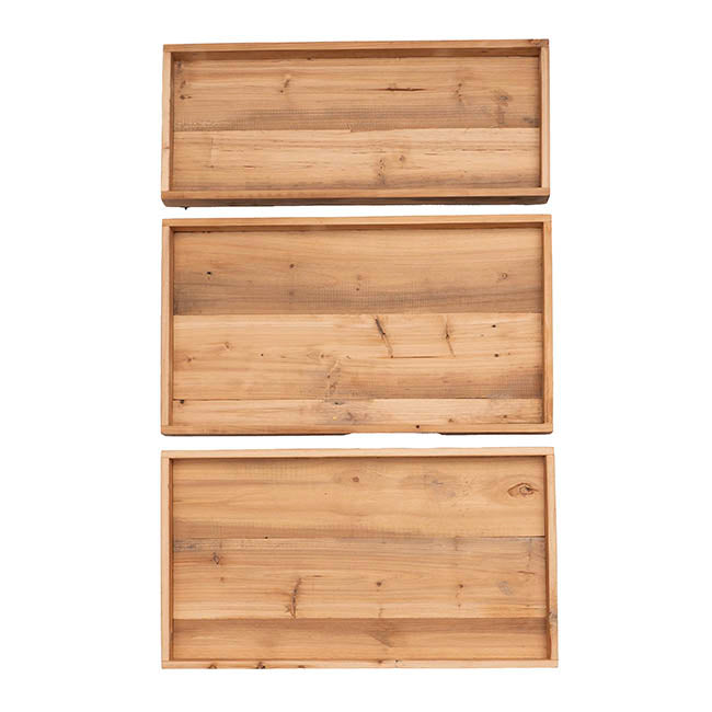 Flower Display Cart w Wooden Trays Black (82x89x144cmH)