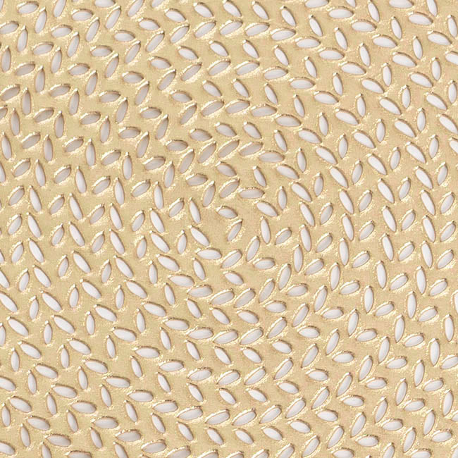 Table Placemat Set 2 Round Rattan Look Champagne (38cmD)