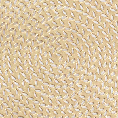 Table Placemat Set 2 Round Rattan Look Champagne (38cmD)