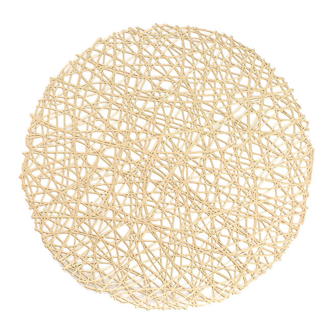 Wedding Table Placemat Set 2 Round Champagne (38cmD)