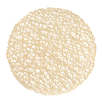 Wedding Table Placemat Set 2 Round Champagne (38cmD)