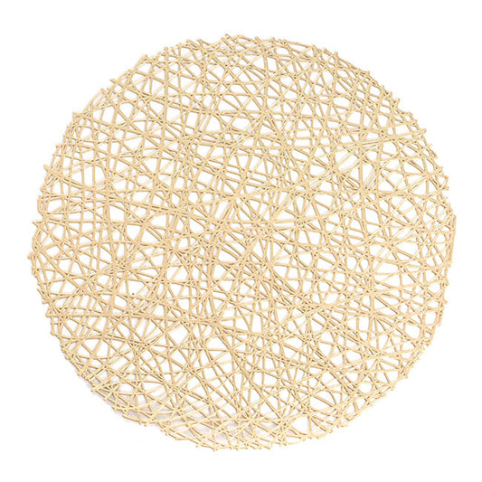 Wedding Table Placemat Set 2 Round Champagne (38cmD)