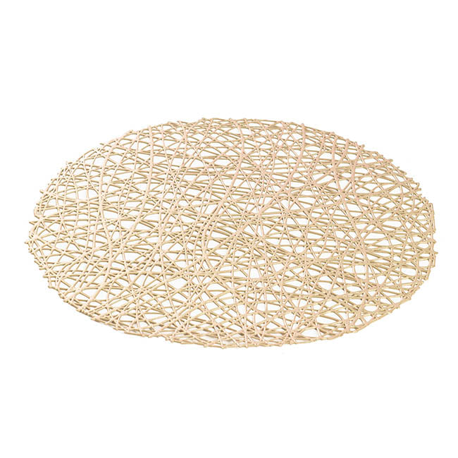 Wedding Table Placemat Set 2 Round Champagne (38cmD)