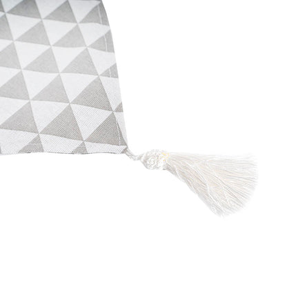 Table Runner Geometric Pattern Light Grey (30cmx180cmL)