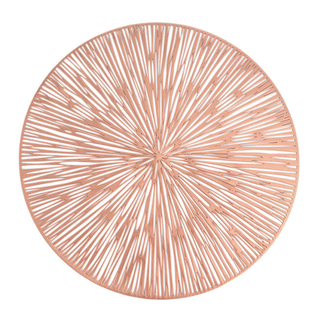 Table Placemat Round Set 2 Round Rose Gold (38cmD)