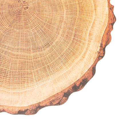 Wooden Timber Look Table Placemat Set 2 Round Brown (38cmD)