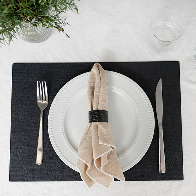 Rectangle Table Placemat Set 2 Black (43x30cmH)