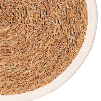 Seagrass & Cotton Round Table Placemat Set 2 Beige (40cmD)