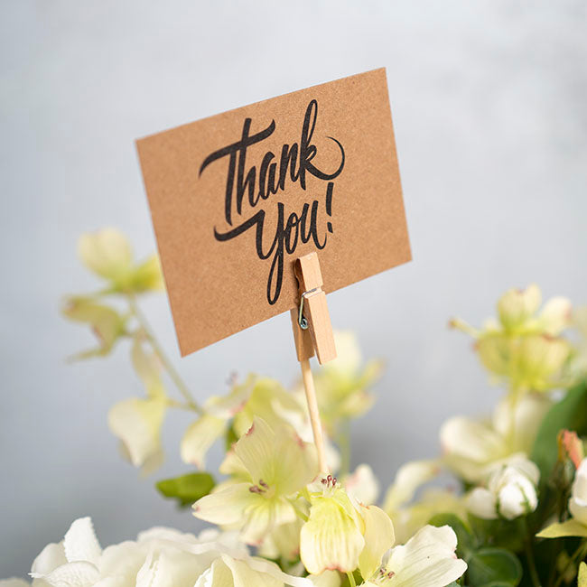 Wooden Peg Card Forks Pack 50 Natural (30cmH)