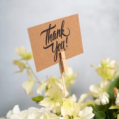 Wooden Peg Card Forks Pack 50 Natural (30cmH)