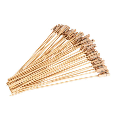 Wooden Peg Card Forks Pack 50 Natural (30cmH)