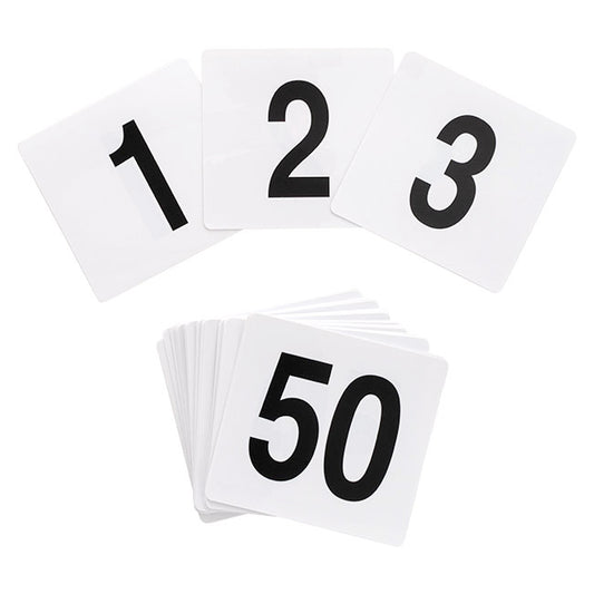 Table Numbers 1 to 50 White (95x100mmH)