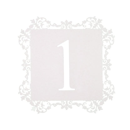 Table Numbers 1 to 50 Bordered White (10x10cmH)