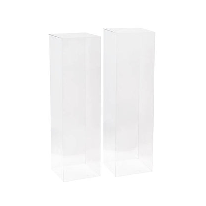 Square Acrylic Plinth Set 2 Clear (29x80cmH)