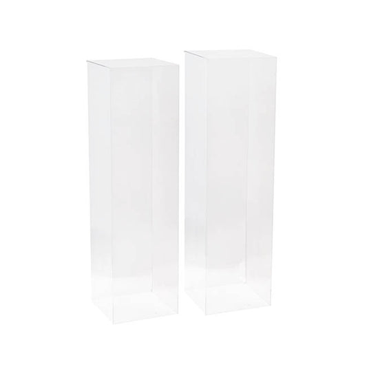 Square Acrylic Plinth Set 2 Clear (29x80cmH)