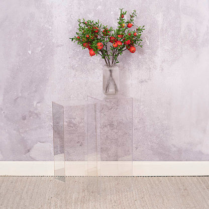 Square Acrylic Plinth Set 2 Clear (29x80cmH)